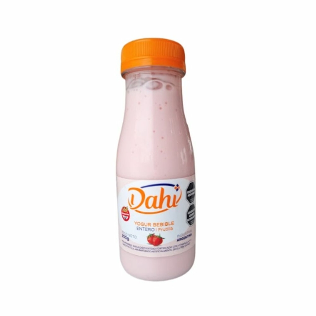 Dahi - Yogur bebible entero sabor frutilla (200gr)