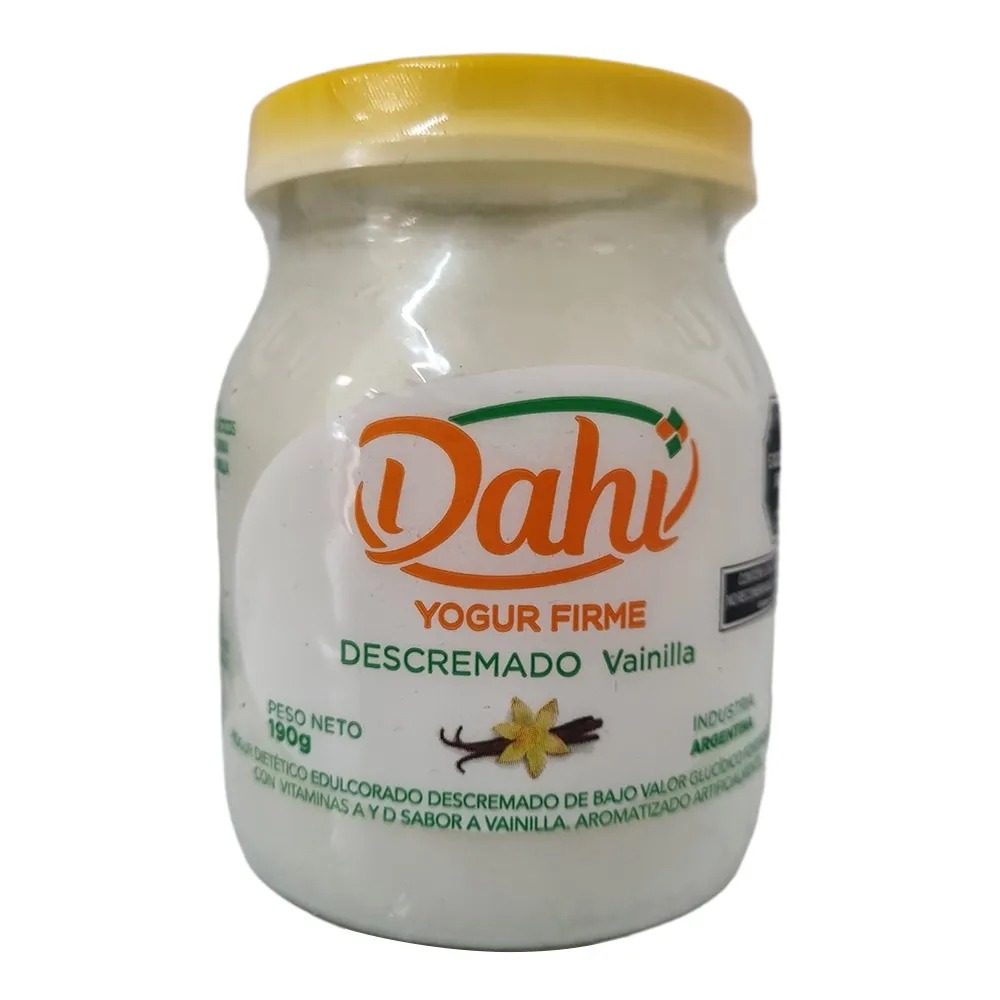 Dahi - Yogur firme descremado sabor vainilla (190gr)