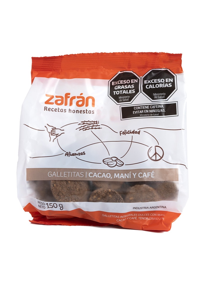 Zafran - Galletitas de cacao amargo, maní y café (150gr)