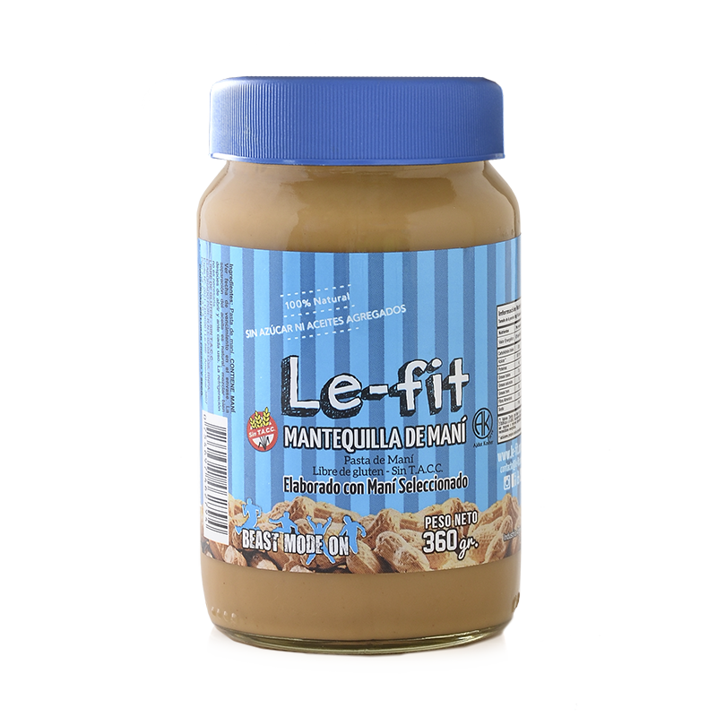 Lefit - Mantequilla de maní natural (360gr)