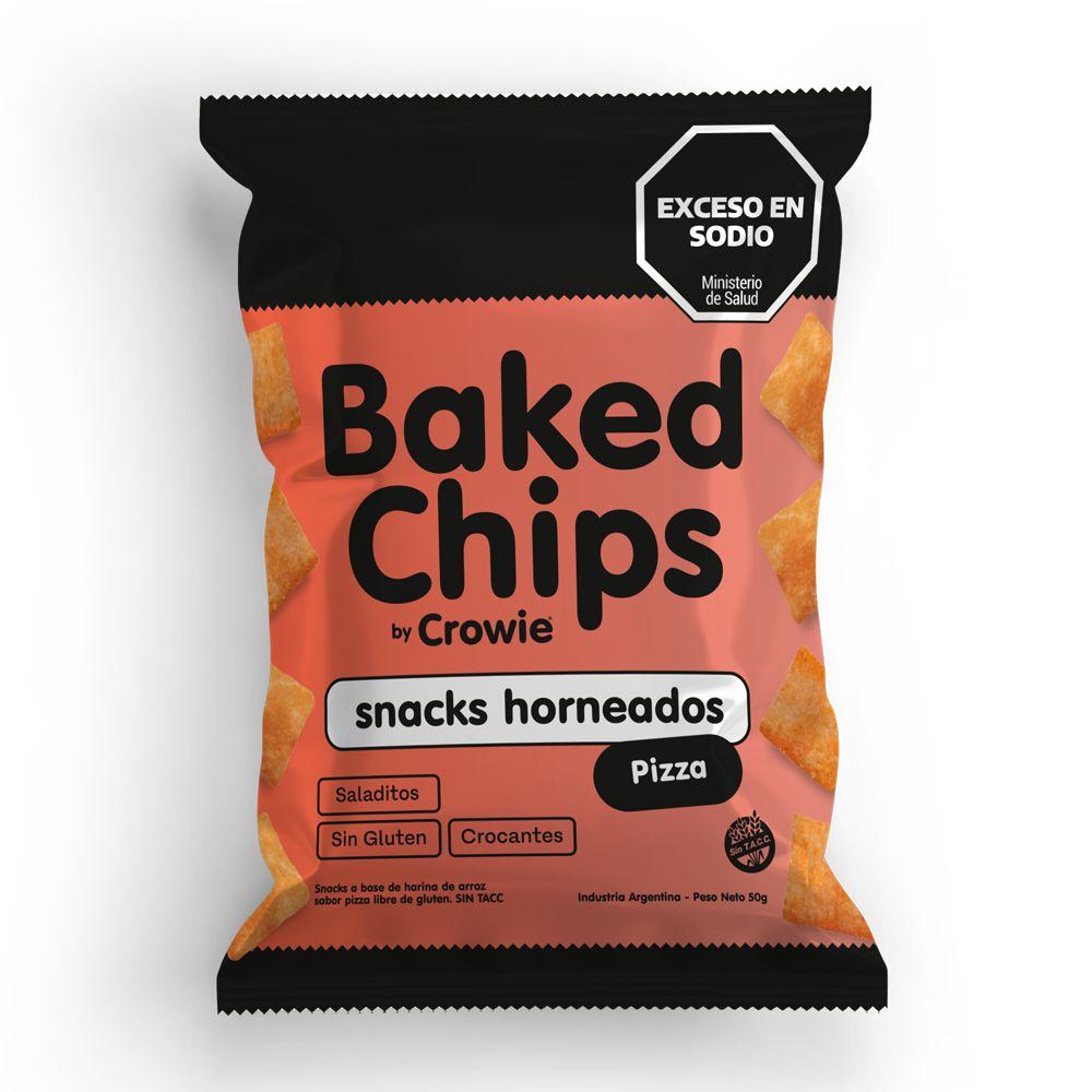 Crowie - Baked Chips - Snacks de arroz sabor Pizza ( 50 gr)