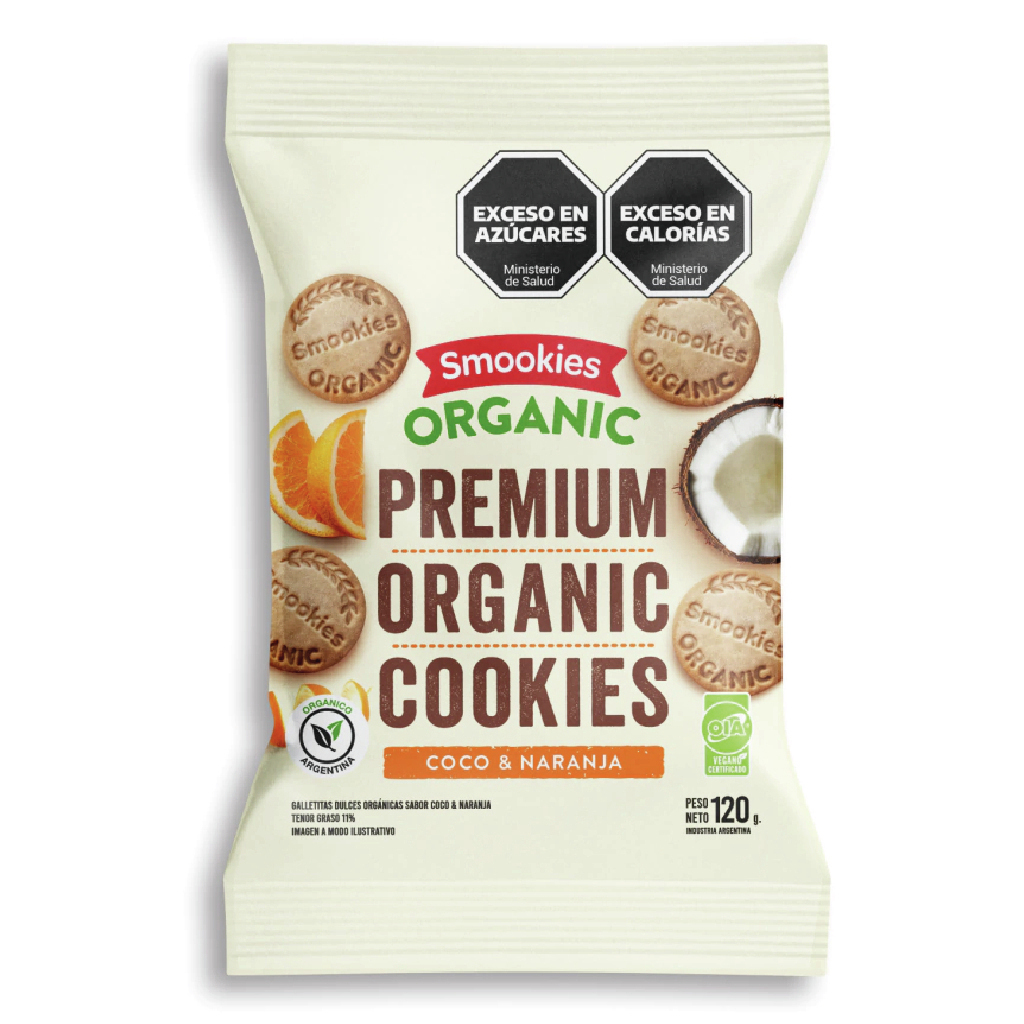 Smookies - Galletitas premium orgánicas sabor coco y naranja (120gr)