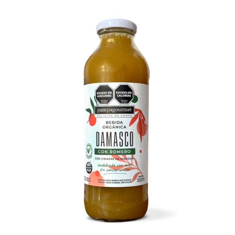 Pampa Gourmet - Jugo Organico Damasco con Romero y Vinagre de Manzana 500 ml