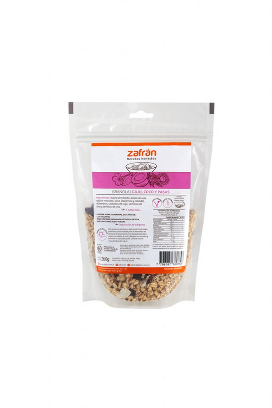 Zafran - Granola caju, coco y pasas (300gr)