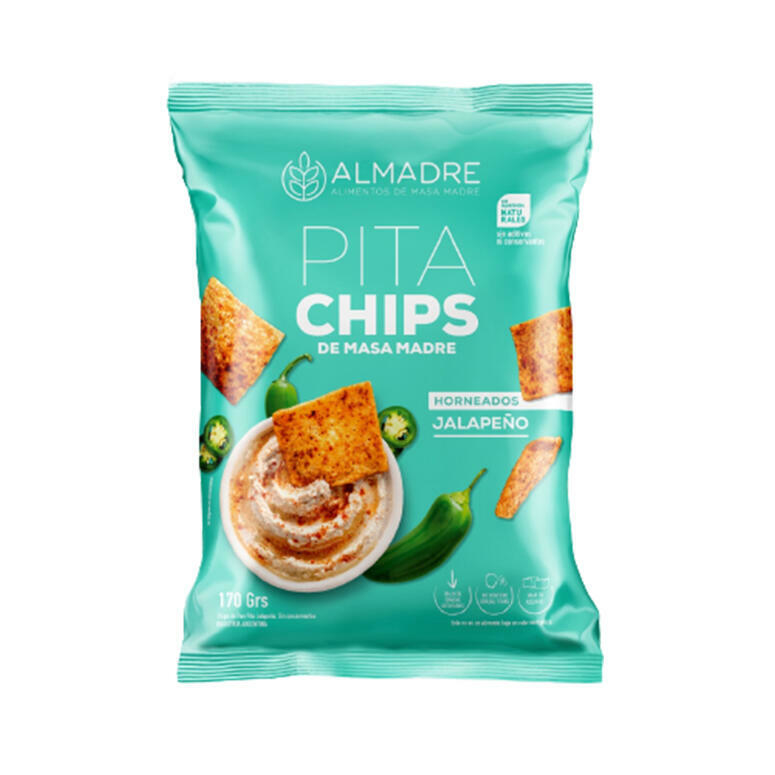 Almadre - Pita chips de masa madre sabor jalapeño (170gr)