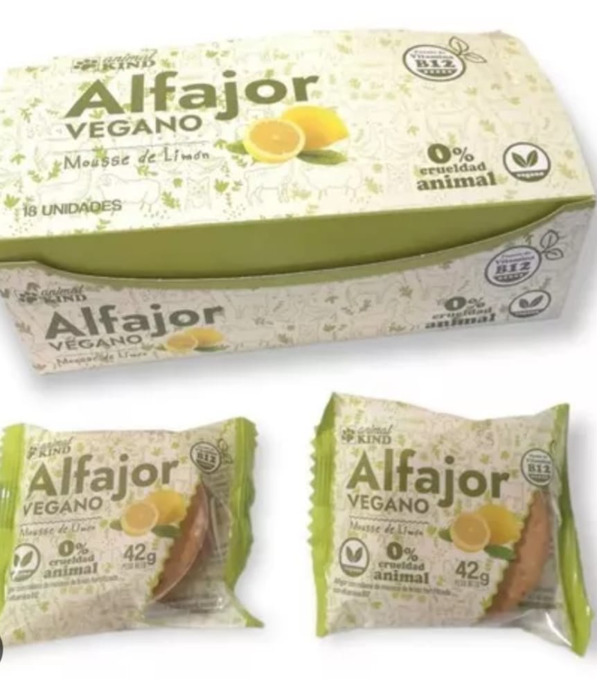 Animal Kind - Alfajor vegano mousse de limon (display 18 unidades de 50 gr)