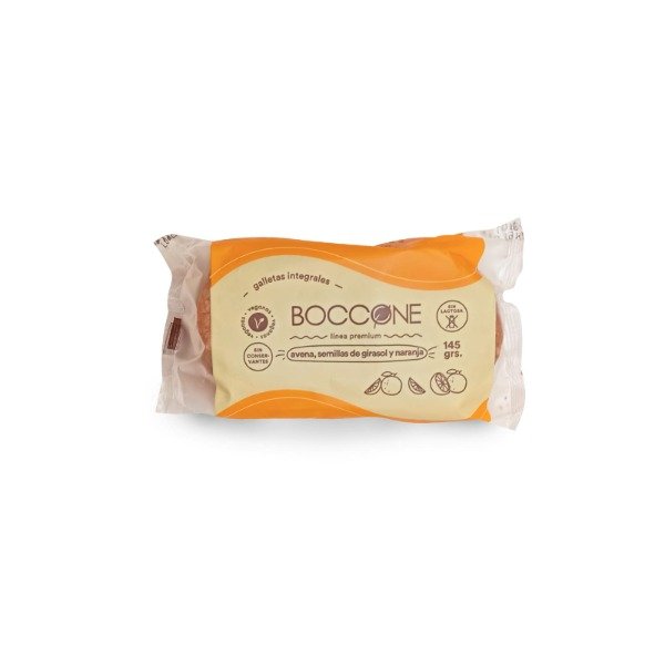 Boccone - Cookies integrales veganas con avena, girasol y naranja (145gr)