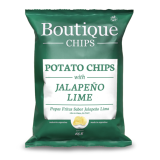 Boutique Chips - Chips de papas sabor jalapeño lima (65gr)