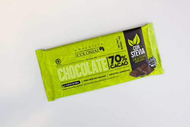 Colonial - Chocolate negro en barra al 70% con stevia (100gr)