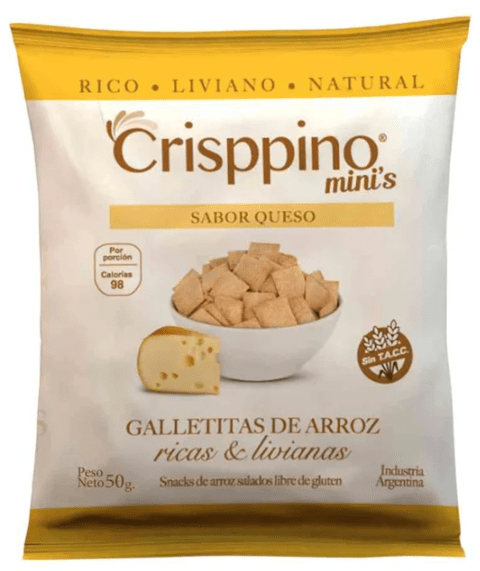 Crisppino - Snack de arroz sabor queso (100gr)