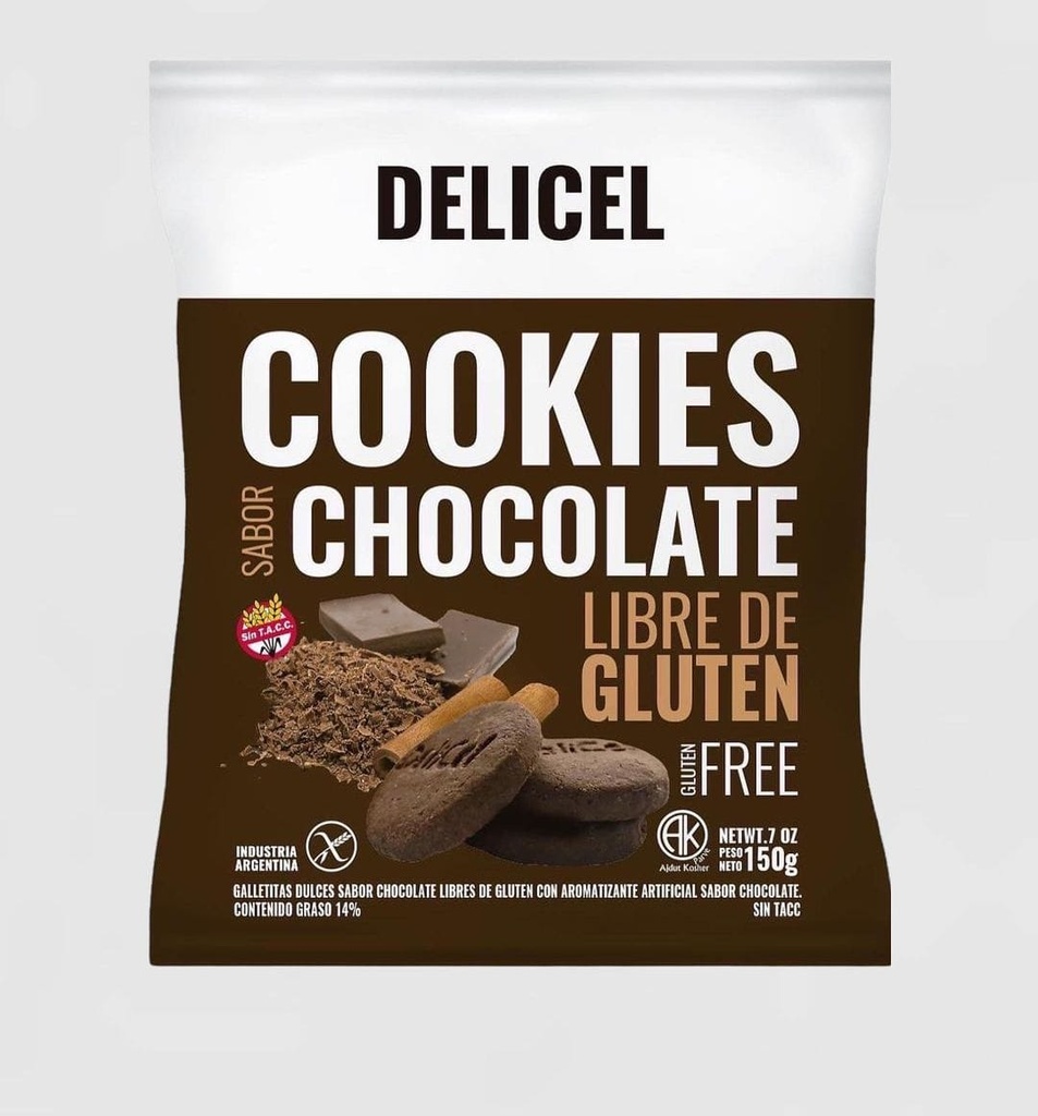 Delicel - Galletitas sabor chocolate  (150 gr)