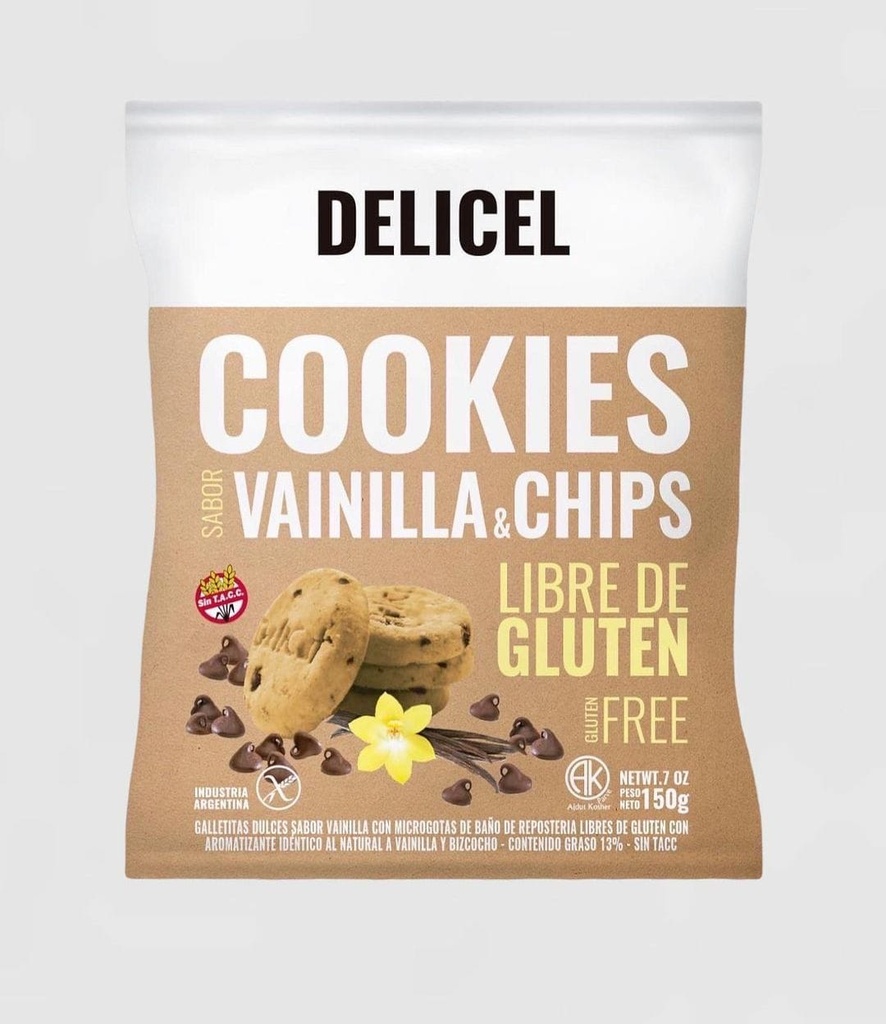 Delicel - Galletitas sabor vainilla & chips (150gr)