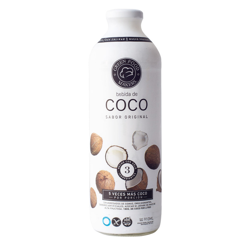 Green Food Makers - Bebida de coco sabor original (910 ml)