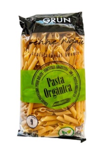 Grun - Fideos orgánicos de harina blanca penne rigate (500gr)