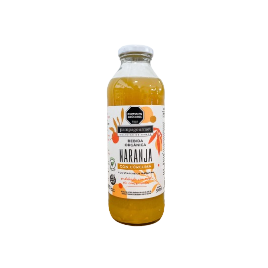Pampa Gourmet - Jugo Organico Naranja con Curcuma y Vinagre de Manzana 500 ml