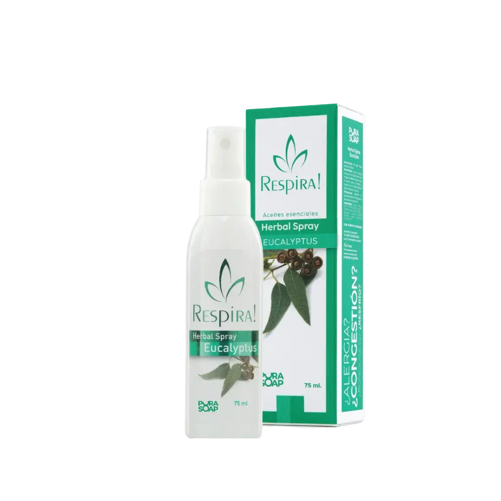 Pura Soap - Respira spray herbal de eucalyptus + aceites esenciales (75ml)