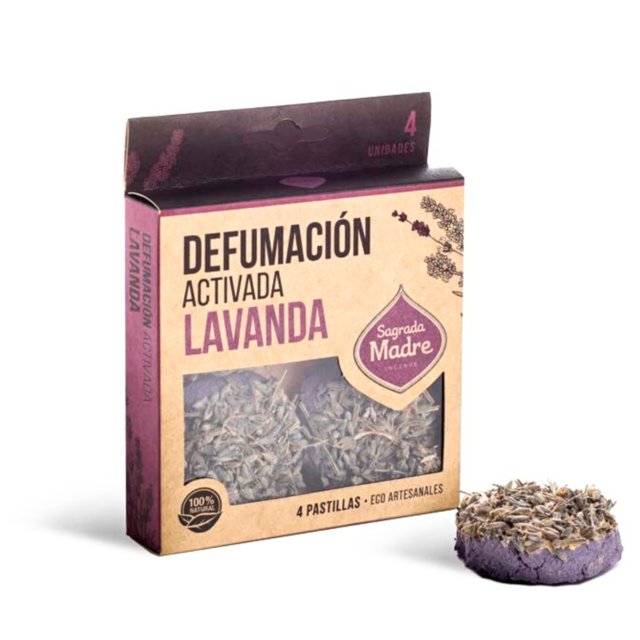Sagrada madre - Pastilla defumación activada lavanda (4 pastilla)