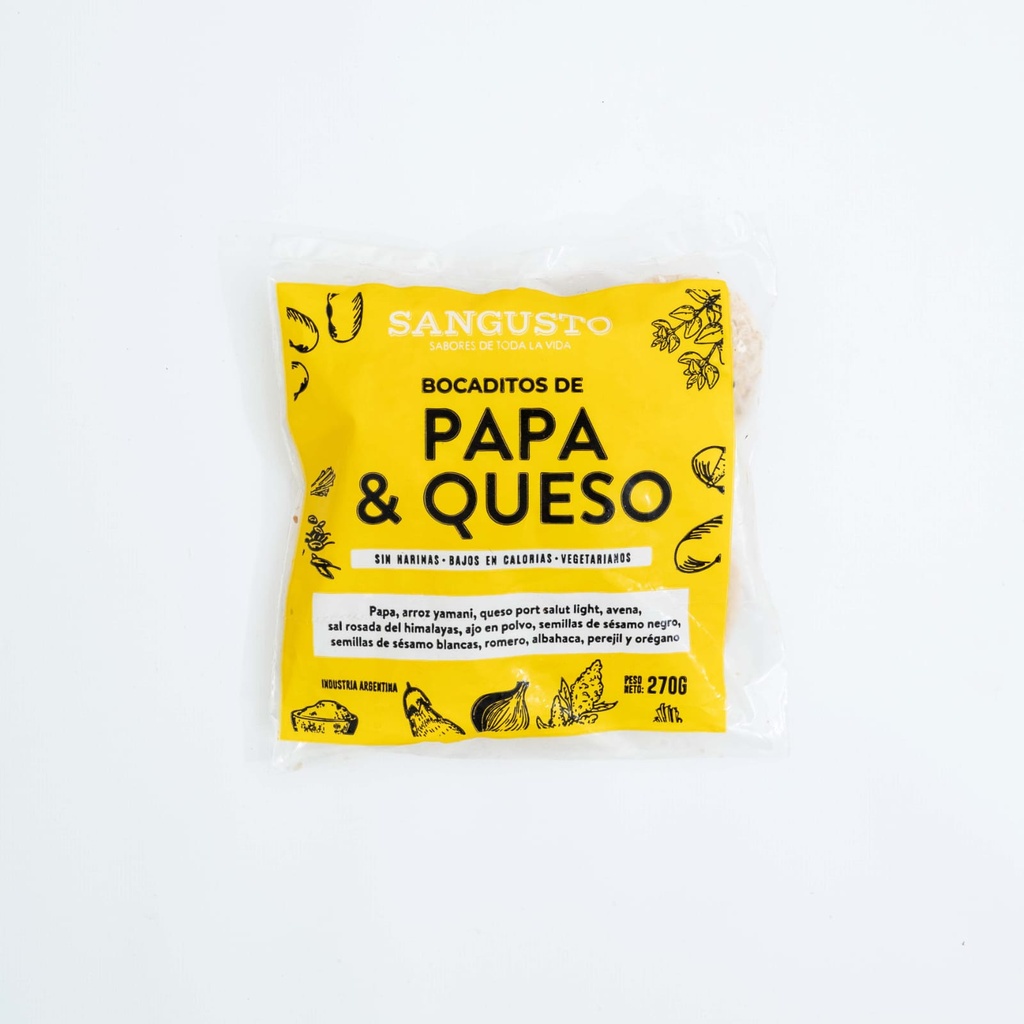 Sangusto - Bocaditos de papa y queso vegano (pack de 400gr)