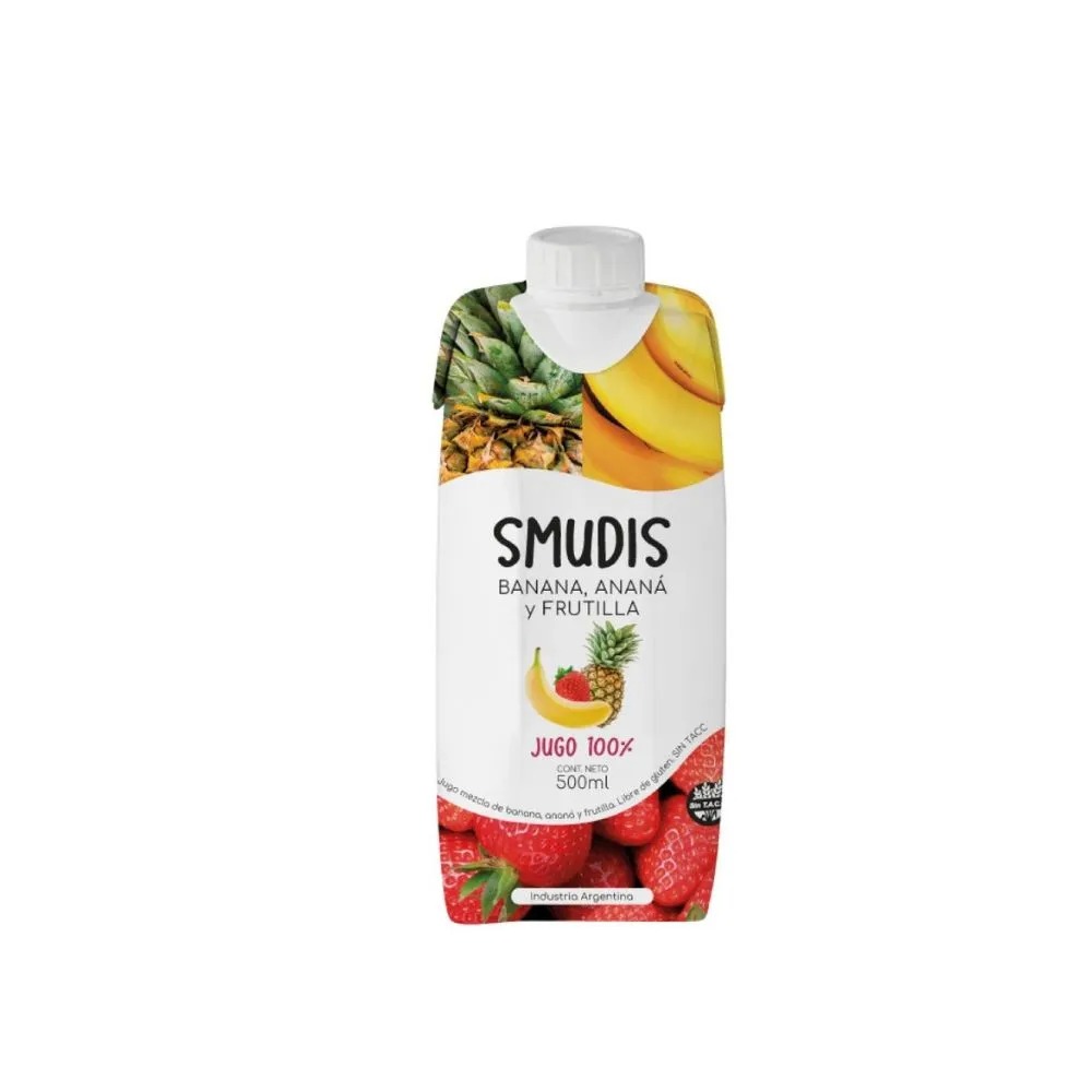 Smudis - Jugo de banana, ananá y frutilla (500ml)