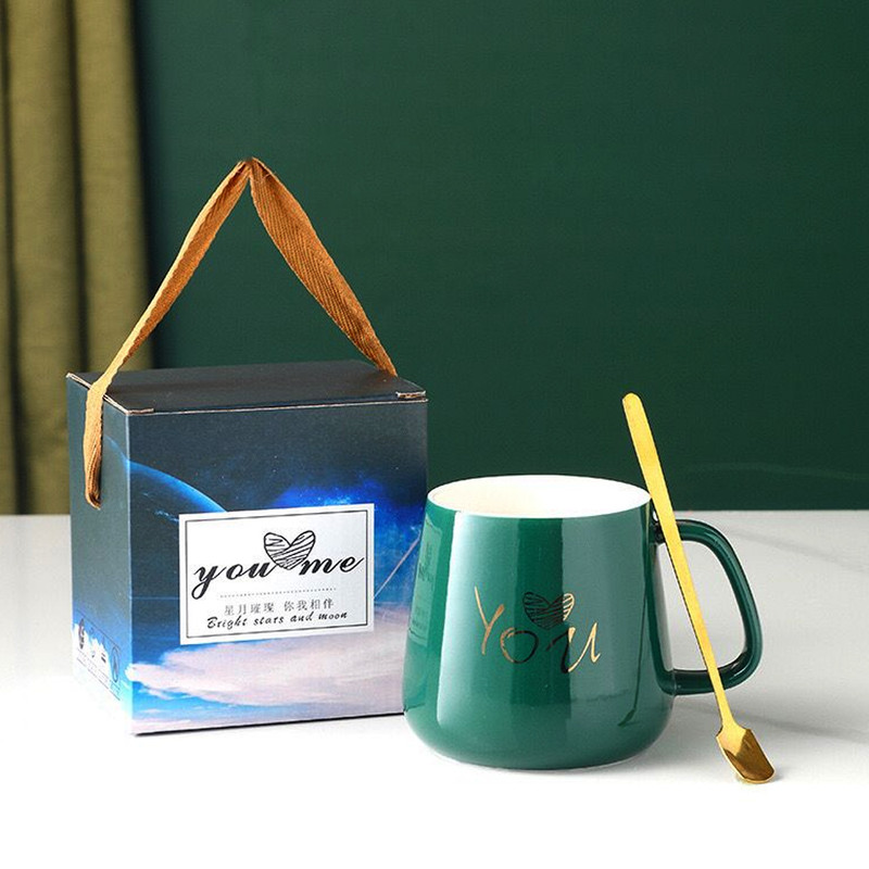 bazar Z - Set taza ceramica + cucharita love you green (verde)