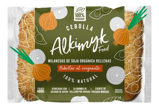 [ALKIM007] Alkimyk Food - Milanesas de soja rellenas de cebolla al oreganato (pack 4 unidades - 480gr)