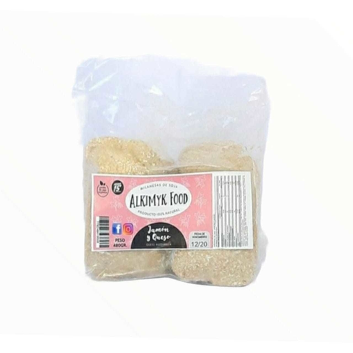 [ALKIM009] Alkimyk Food - Milanesas de soja rellenas de jamón y queso (Pack 4 unidades - 480gr)