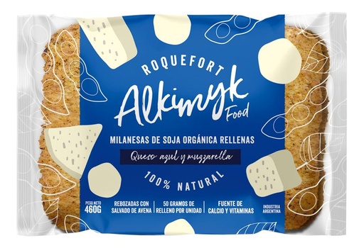 [ALKIM010] Alkimyk Food - Milanesas de soja rellenas de roquefort (pack 4 unidades 480gr)