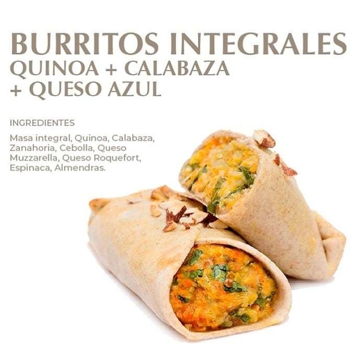 [AMOED006] Amoedo - Burritos integrales de quinoa, calabaza y queso azul (2 unidades - 260 gr)