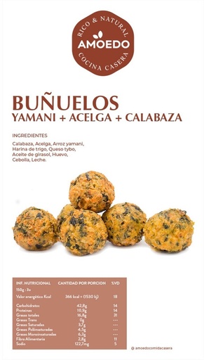 [AMOED017] Amoedo - Buñuelos de yamaní, acelga y calabaza (pack de 6 unidades - 150gr)