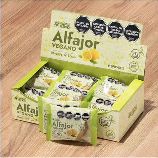 Animal Kind - Alfajor vegano mousse de limon (display 18 unidades de 50 gr)