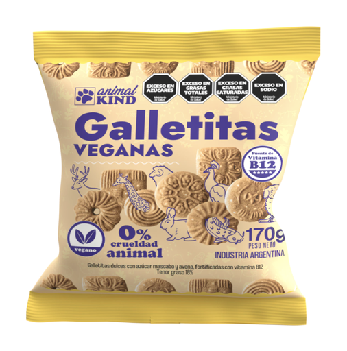 Animal Kind - Galletitas dulces con azúcar mascabo y avena (170gr)