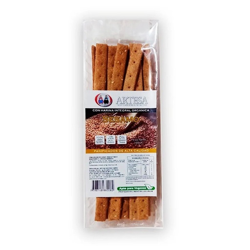 [ARTES018] Artesa - Grisines veganos integrales con sésamo (160gr)