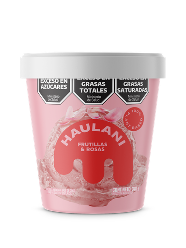 Haulani - Helado en Pote sabor Frutillas y Rosas 370gr