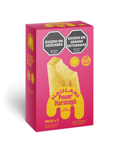 Haulani - Paleta Power Sabor Maracuya con Curcuma 80 gr (Pack x 3 unidades)