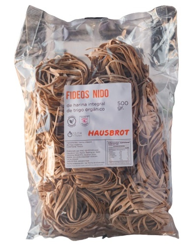 Grun - Fideos orgánicos de harina integral nido (500gr)