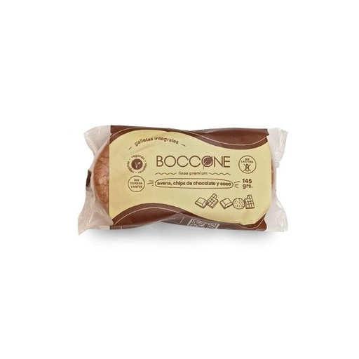 [BOCCO005] Boccone - Cookies integrales veganas con avena, chocolate y coco (145gr)