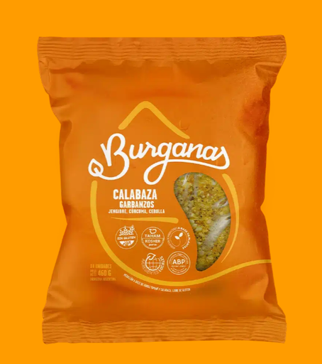 [BURGA002] Burganas - Hamburguesa veganas de calabaza y garbanzos(Pack 4 unidades - 400gr)