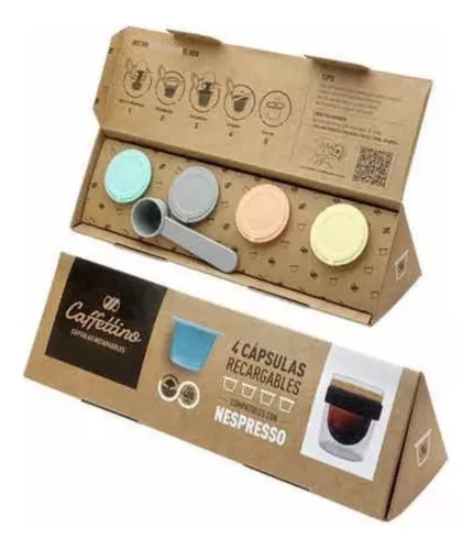 Caffettino - Cápsulas recargables compatibles con nespresso (4 unidades)