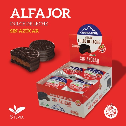 [CERRO004] Cerro Azul - Alfajor de dulce de leche sin azúcar (12 unidades)