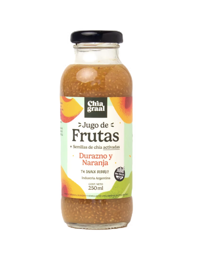 [CHIAG021] Chiagraal - Bebidas con semillas de chía sabor durazno y naranja (250ml)
