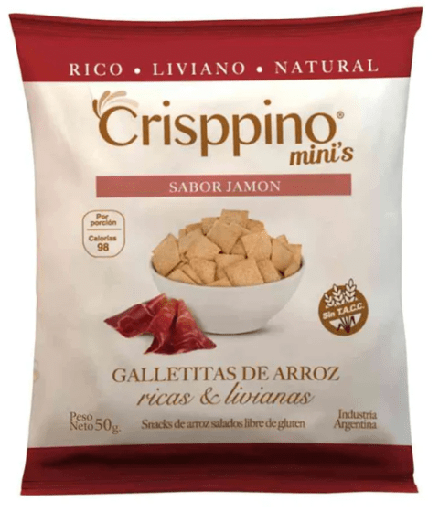 [CRISP004] Crisppino - Snack de arroz sabor jamón (50gr)