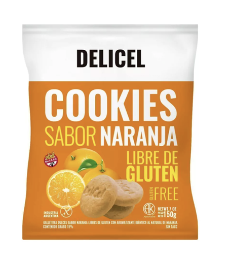 Delicel - Galletitas sabor naranja  (200gr)