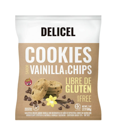 [DELIC008] Delicel - Galletitas sabor vainilla & chips (200gr)