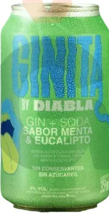 [DIABL003] Diabla - Ginita - Gin + soda sabor menta y eucalipto (354ml)