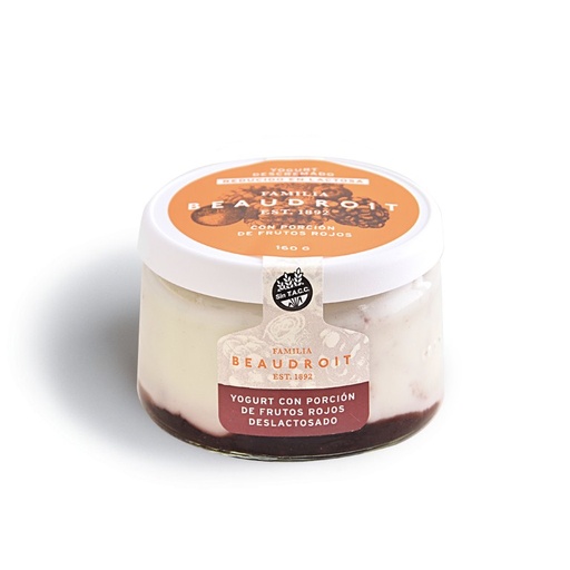 [FAMIL004] Familia Beaudroit - Yogur natural descremado deslactosado con frutos rojos (160gr)