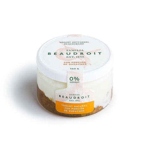 [FAMIL014] Familia Beaudroit - Yogurt entero natural con durazno (160gr)