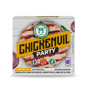 [FELIC025] Felices Las Vacas - ChickenVil hamburguesas de arvejas pollo party (pack 4 unidades) 320gr