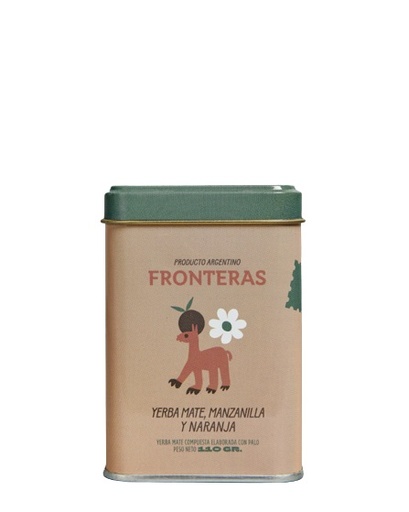 [FRONT009] Fronteras - Yerba mate con manzanilla y naranja (lata x 110gr)