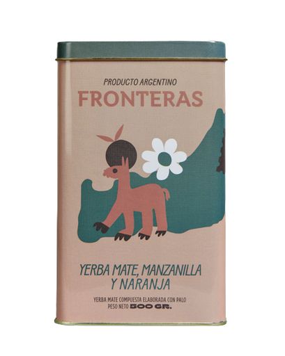 [FRONT010] Fronteras - Yerba mate con manzanilla y naranja (lata x 500gr)