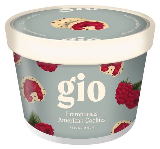 [GIO003] Gio - Frambuesa frescas bañadas en chocolates y american cookies (160gr)